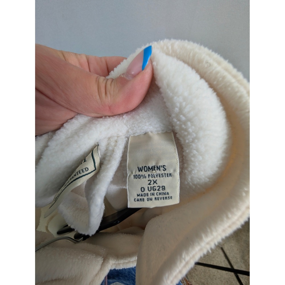 L.L. Bean Fleece Robe Womens 2XL Cream Excellent Vtg - Picture 5 of 7